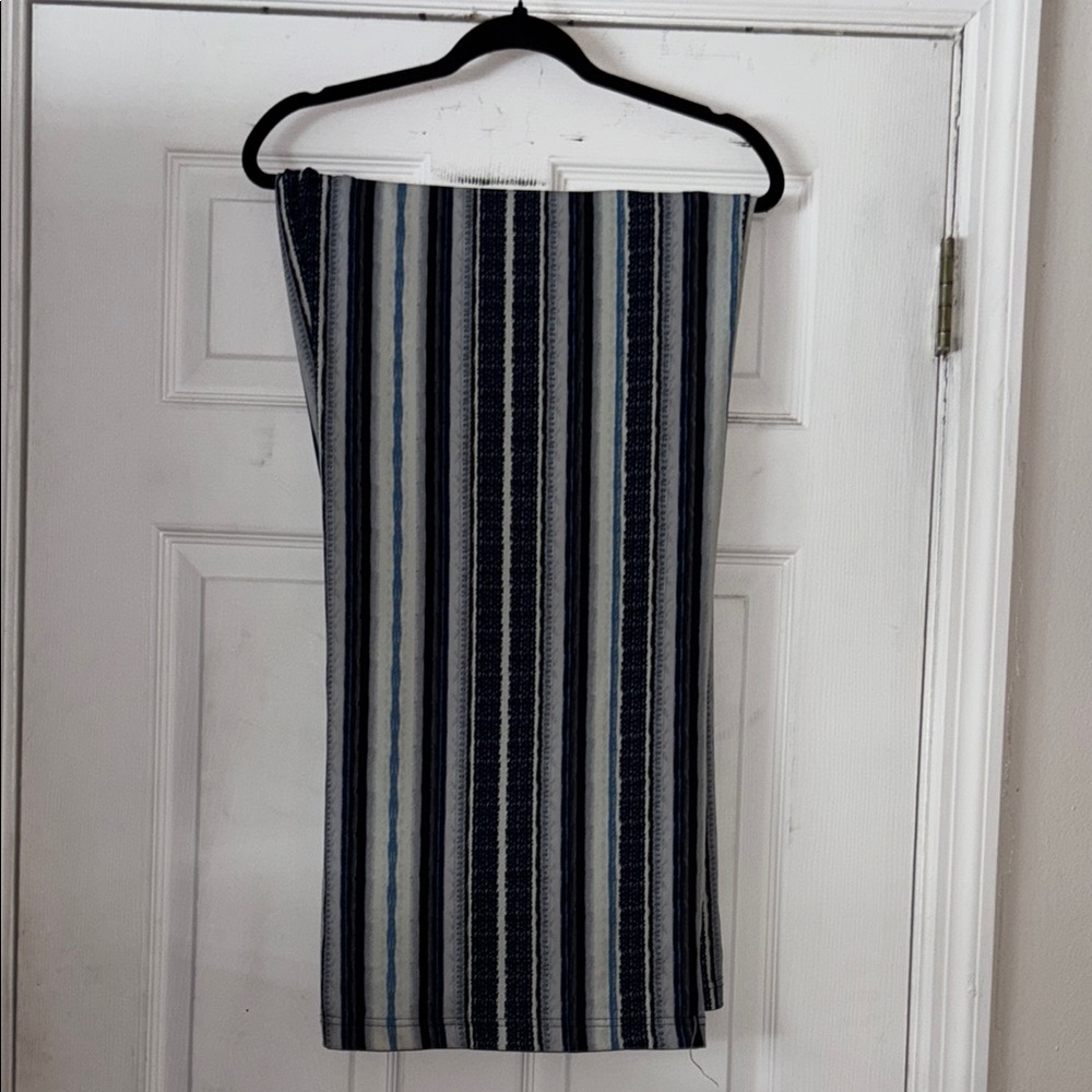 Striped Blue and White Women's wide leg pants